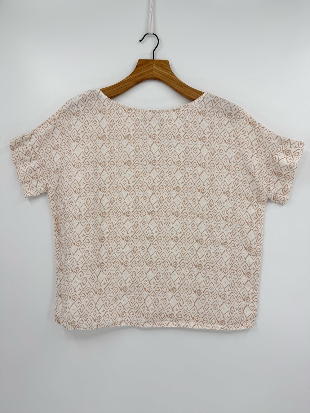 MagicLinen Dolman Printed Top 100% Linen Size M
